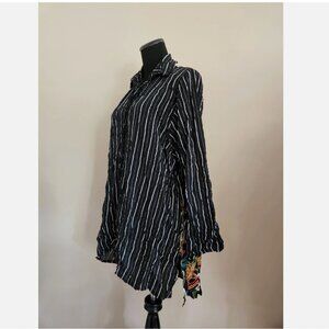 ELA MULTICOLOR CRINKLED WOMEN BLOUSE SZ M (NWOT)